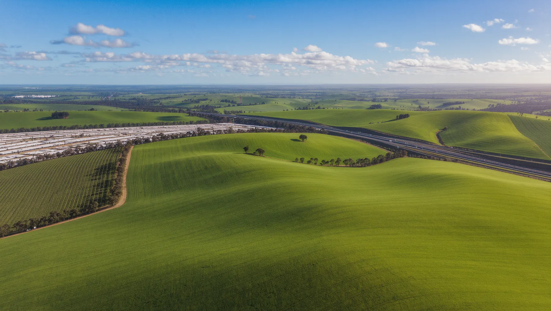 Aerial artist's impression of the Beveridge South West precinct at dusk